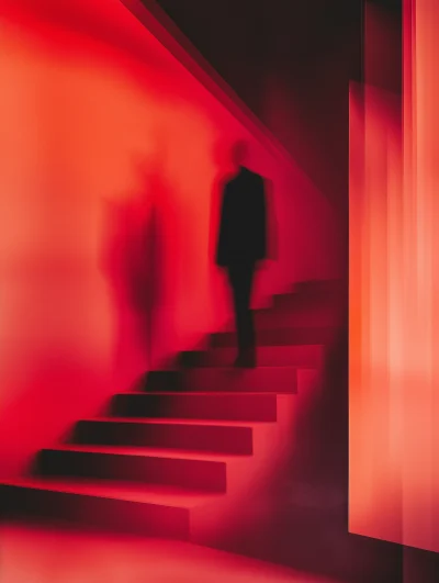 Abstract Red Stairs