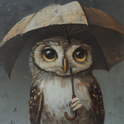 Owl with Umbrella