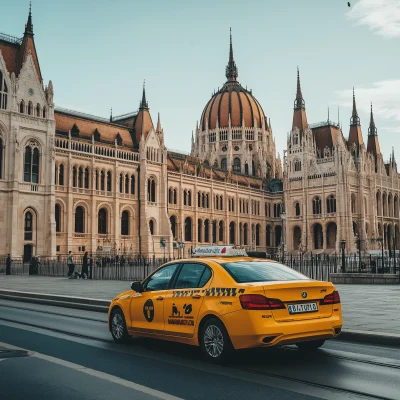 Yellow Taxi in Budapest