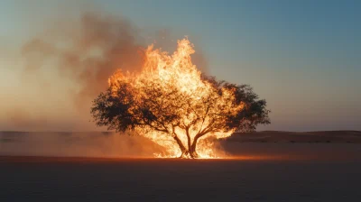 Desert Tree on Fire