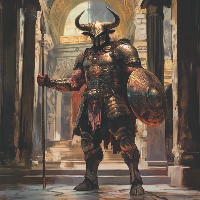 Armored Minotaur Guardian