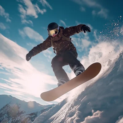 Snowboarder Performing a Trick