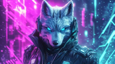 Cyberpunk Wolf