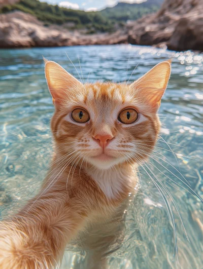 Cat Selfie by the Sea