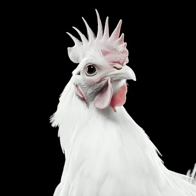 Close Up of a White Chicken