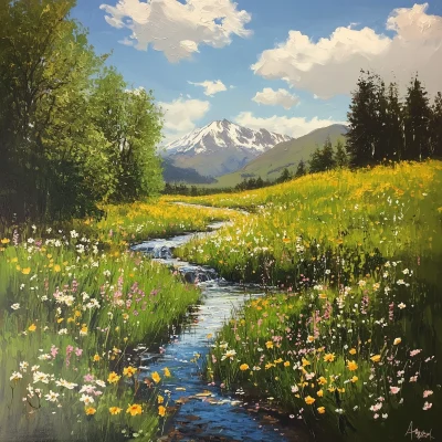 Serene Meadow Stream