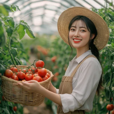 Harvesting Fresh Tomatoes