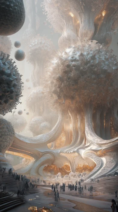 Futuristic Microbial Cityscape