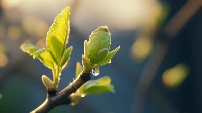 Water Drop on Tree Bud