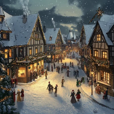 Christmas Village Scene