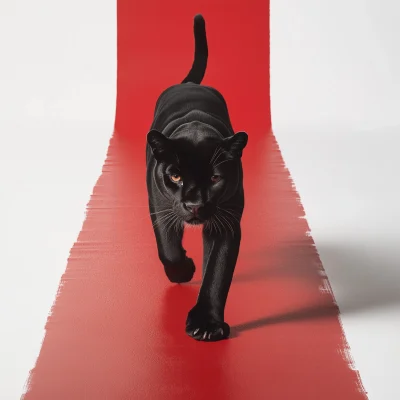 Black Panther on Red T