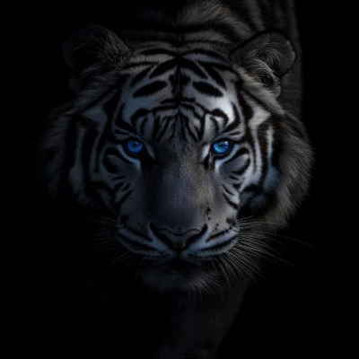 Siberian Tiger with Blue Eyes