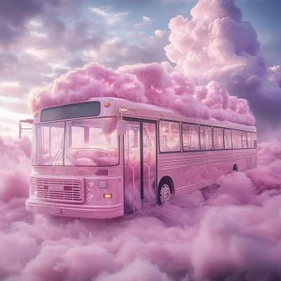 Dreamy Pink Bus