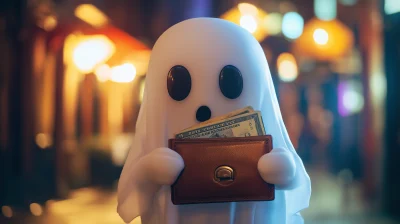 Funny Ghost with Wallet