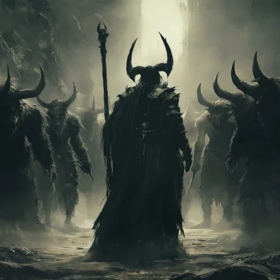 Dark Mage with Beastmen