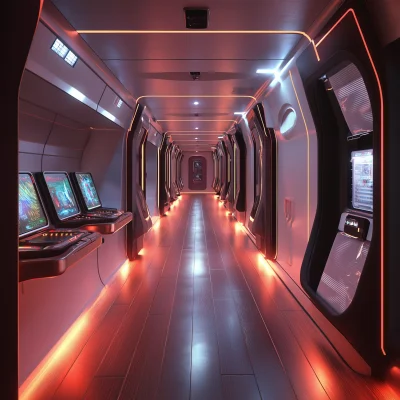 Futuristic Gaming Hallway