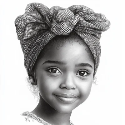 Beautiful African Child in Traditional Attire