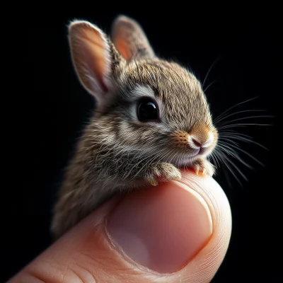 Tiny Rabbit on Finger Tip