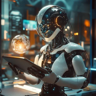 Futuristic Robot Artist