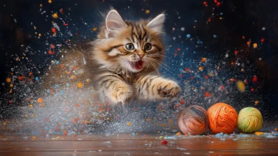 Kitten Chasing Yarn