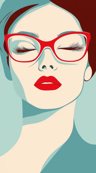 Vintage Minimalist Illustration of a Woman