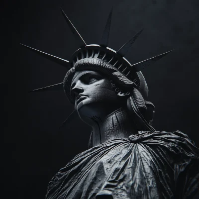 Statue of Liberty in Noir Lighting