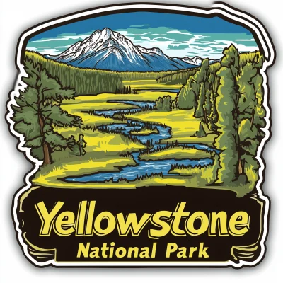 Stylized Yellowstone National Park