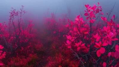 Autumn Foggy Forest Path