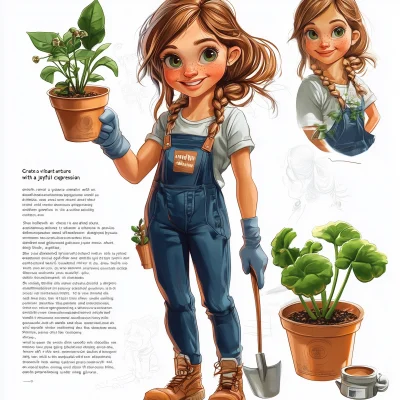 Joyful Gardener Caricature