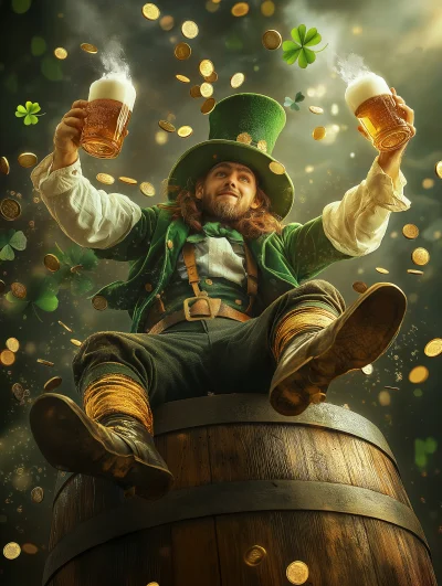 Leprechaun Juggling Beer