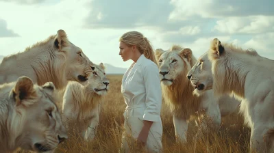 Vet with White Lions