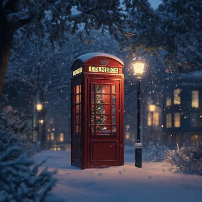 Snowy Telephone Box