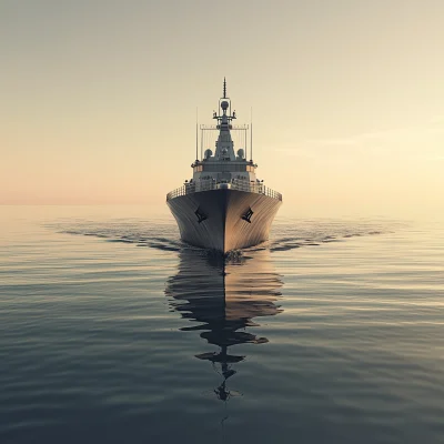 Military Ship at Sea