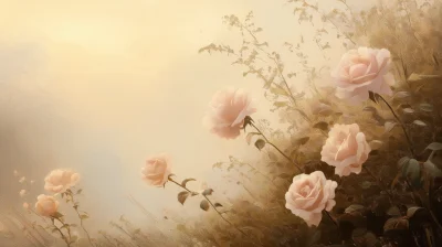 Serene Sunrise with Roses