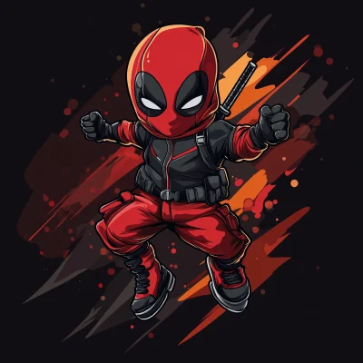 Dark Theme Deadpool Mascot