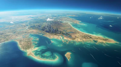 Hyperrealistic Abu Dhabi Map from Space