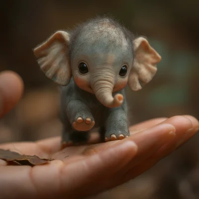 Miniature Elephant on Hand