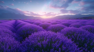 Lavender Field at Night