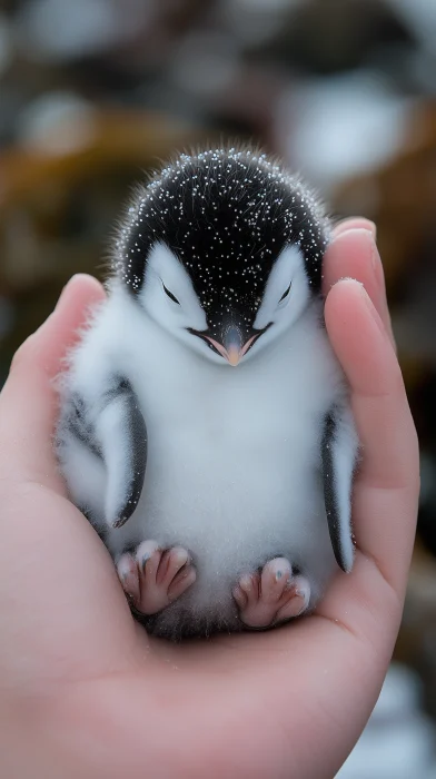 Baby Penguin in Hand