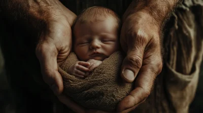 Strong Arms Holding a Newborn