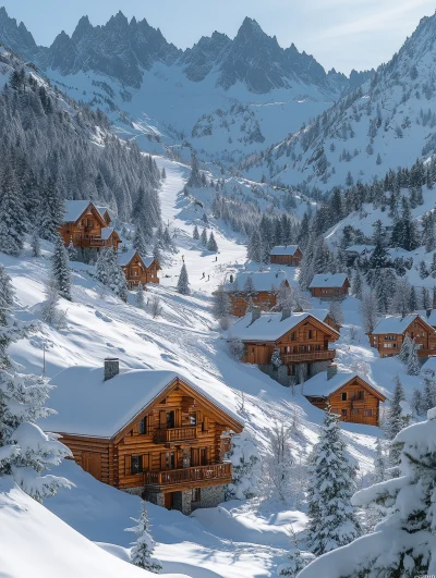 Snowy Alpine Landscape