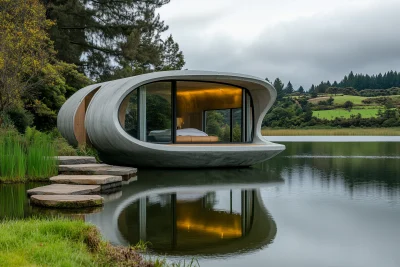 Futuristic Glamping House in Swamp