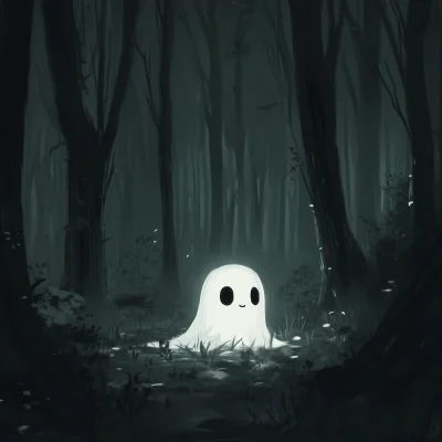 Cute Little Ghost in the Forest