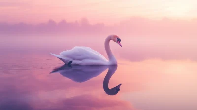 Serene Swan at Sunset