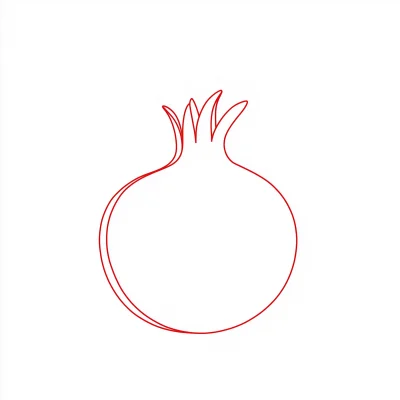 Crimson Pomegranate Outline