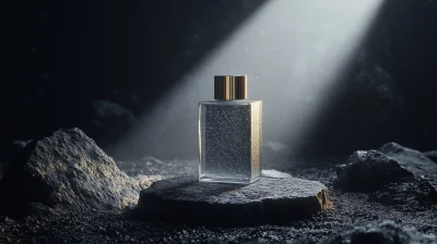 Luxurious Perfume Bottle on Stone