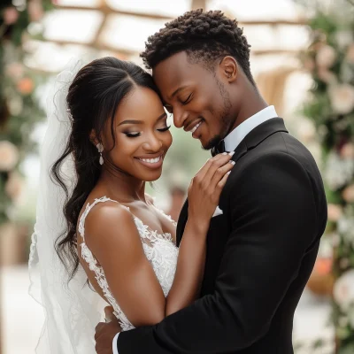 Joyful Wedding Embrace