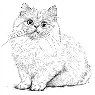 Persian Cat Coloring Page