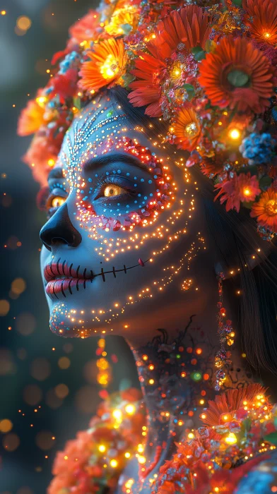 Cinematic Sugar Skull Portrait