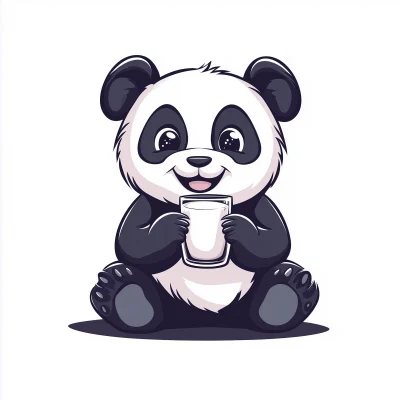 Cute Panda Kid Logo